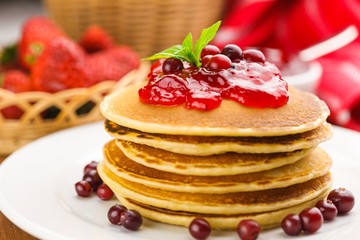 Breakfast, cake, closeup.