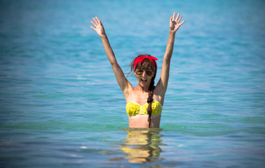 Young sexy girl in the sea