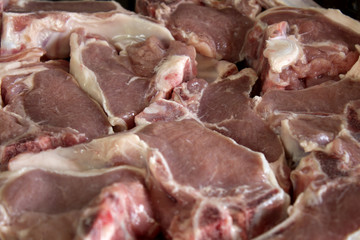 This is a photograph of raw Lamb chops
