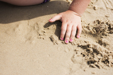 Child playing on beach