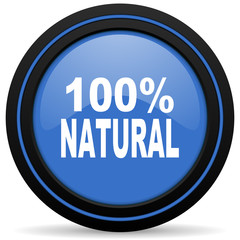 natural icon 100 percent natural sign