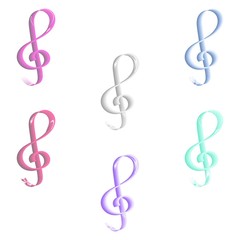 Fototapeta premium Seamless pastel colored treble clef pattern