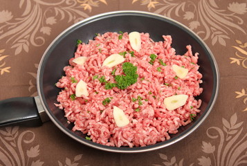 Hackfleisch in der Pfanne