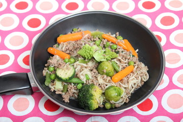 Gemüse mit Fleisch