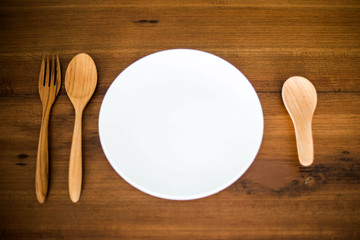 Spoons,fork and dish