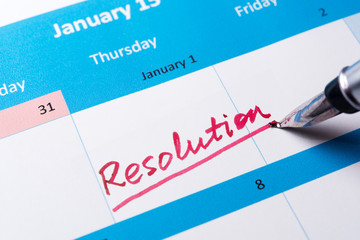 Resolution word on calendar