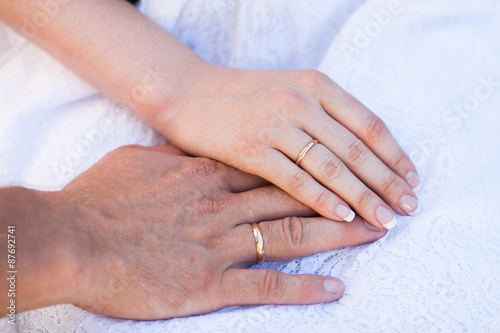 Two Hands With Wedding Rings Stock Photo And Royalty Free Images On Two Hands With Wedding Rings