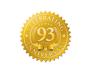 anniversary logo golden emblem 93