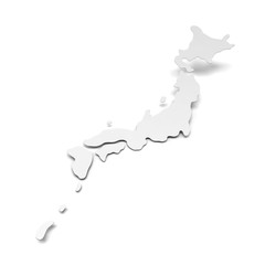 Fototapeta na wymiar Paper map of Japan