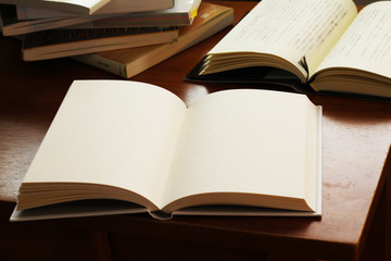 Books on the table
