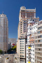 Fototapeta premium View of Street Calle de la Princesa in Madrid, Spain