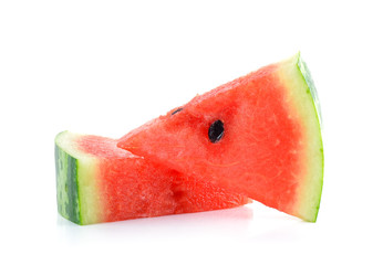 Sliced ripe watermelon isolated on white background