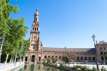 Obraz premium West side of Spain Square in Seville