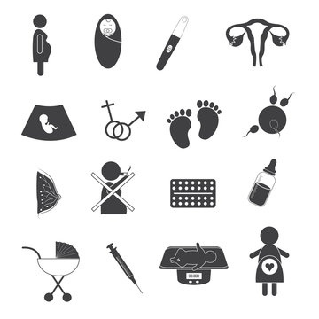 Pregnant and Maternity Icons Set