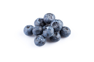 Blueberries on white background