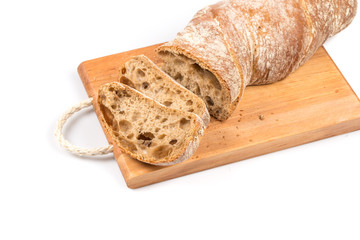 sliced bread on cutting board