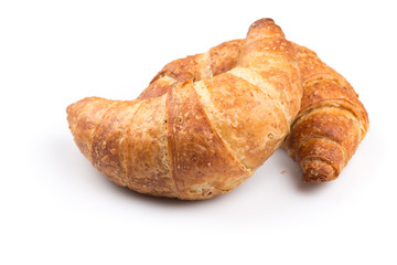 Croissant over white background