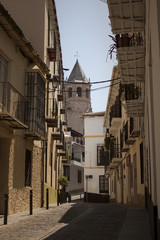 Campanario del pueblo de Vélez Málaga Iglesia de San Juan en Andalucía, Málaga
