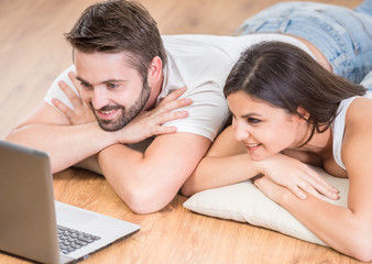 Young couple at home