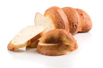 Bread slice isolated on white