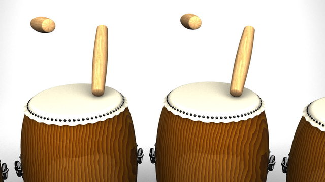 Loopable Asian Drums On White Background