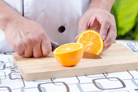 cutting orange