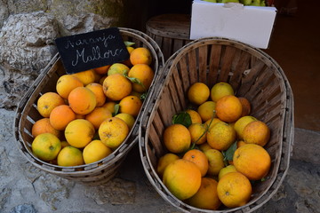 Oranges from Majorca on sale in Valldemossa