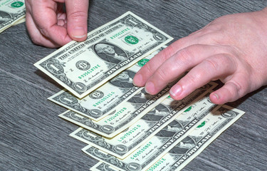 count money, dollars