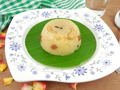 Kesari bath, an Indian sweet dish made from semolina.
