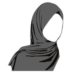 Hijab Wearing Logo Islamic Traditional Clothes Icon Of Hijab