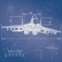 Military aircraft blueprint
