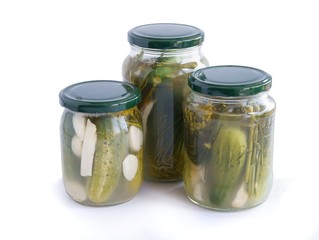 sour cucumbers as preserve for salad