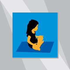 girl yoga posture vector illustration 