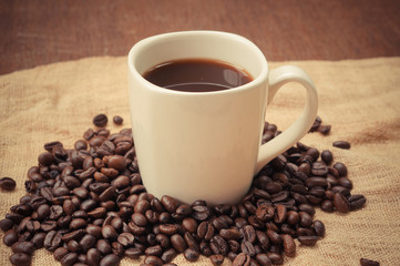 Coffee with filter effect retro vintage style