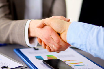Business meeting at office. handshake in office