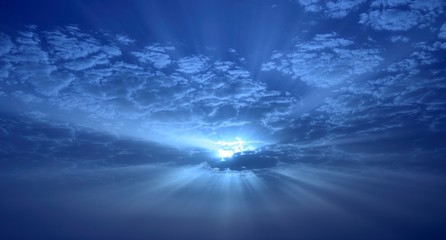 Awesome sunrise among clouds © ptoscano