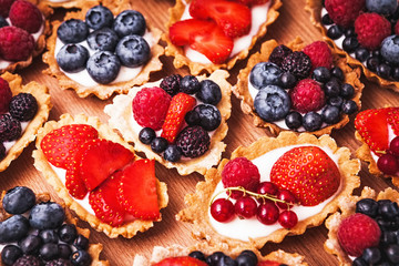 Sweet cakes with berries