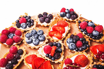 Sweet cakes with berries