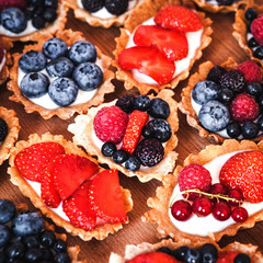 Sweet cakes with berries