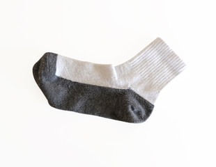 White Sock Isolated on White Background with Clipping Path