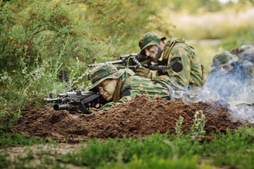 paratrooper airborne infantry in the forest