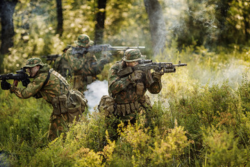 paratrooper airborne infantry in the forest