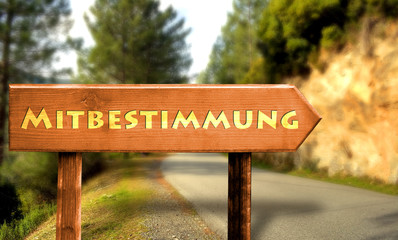 Strassenschild 31 - Mitbestimmung