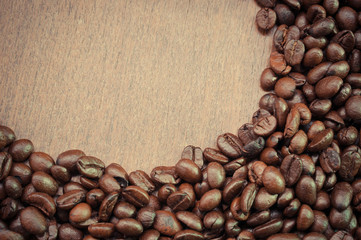 Coffee Beans with filter effect retro vintage style