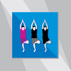 young man yoga posture vector illustration