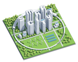 Smart City – Panorama: Illustration low poly