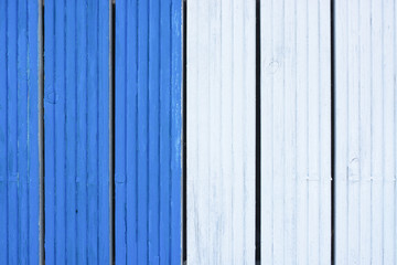 Obraz premium Blue and white wooden background
