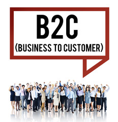 Business To Customer Consumer Commerce Contact Concept