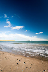 Irish beach. A view over the beach near Malahide, Ireland, with a wide angle view out over the Irish Sea.