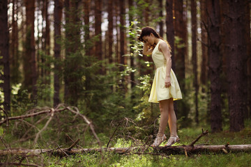 portrait of a happy teenage girl in nature